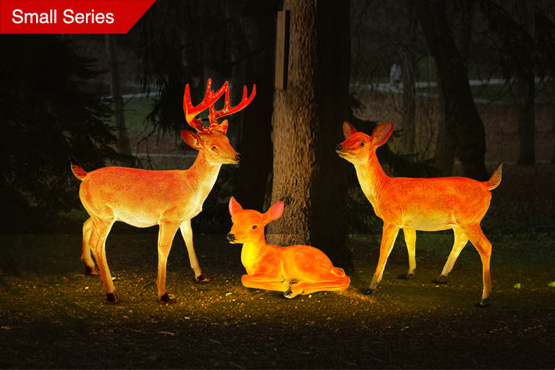 Translucent Resin : Set of Glowing 3 Deer (Small Series)