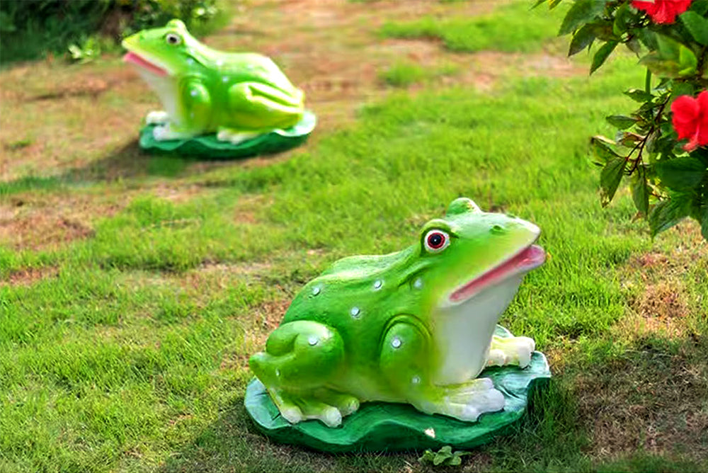 Outdoor Frog Garden Decor | Frog LED Garden Statues | Glow Garden