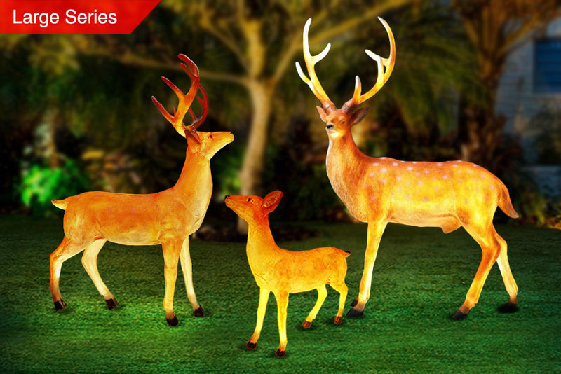 Translucent Resin: Set of Glowing 3 Deer (Large Series)