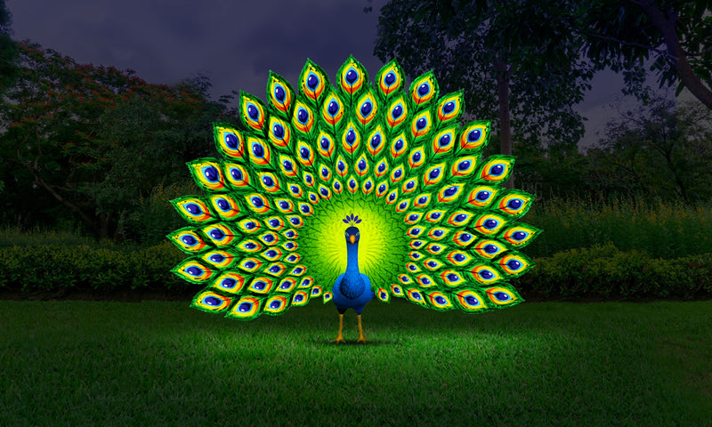 Fiberglass Backlit Peacock