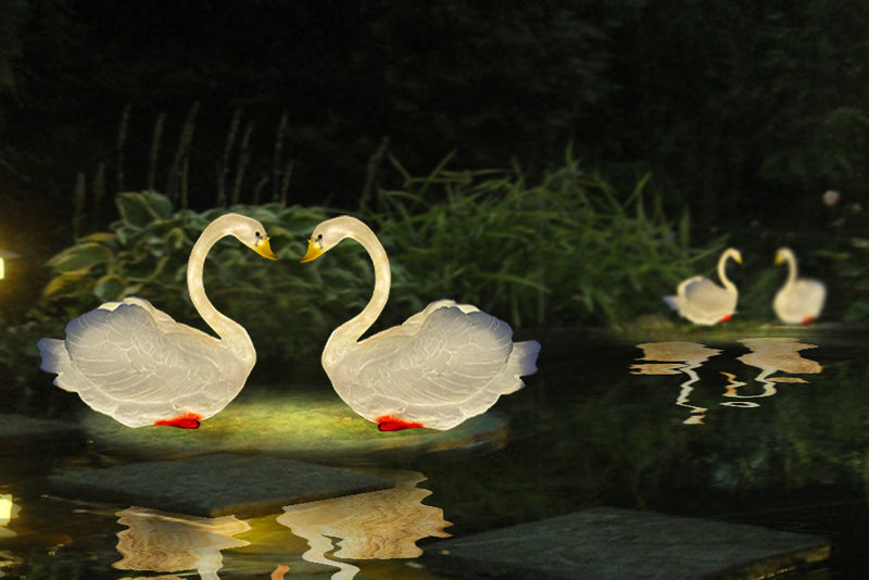 Fiberglass Backlit Swan